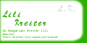 lili kreiter business card